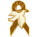 Colon Cancer Ribbon Dove Lapel Pin